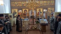 Епископ Вениамин совершил чин освящения креста в Успенском храме Пошехонья