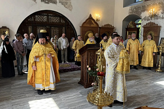 Архиерейское богослужение в Спасо-Преображенском храме деревни Городок 24008