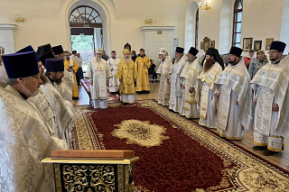 Епископ Вениамин совершил Литургию в храме Александра Невского села Хопылево в день архиерейской хиротонии 24155