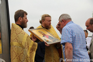 Божественная литургия в храме Богоявления-на-Острову в Хопылёво. 5254